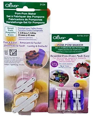 Clover Pom Pom Maker Set ~Includes 4 Different Sizes! (Extra Small and Small Sizes)